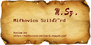Mifkovics Szilárd névjegykártya